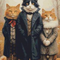 Victorian Cats 2 Cross Stitch Pattern - Thumbnail 1