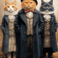 Victorian Cats 1 Cross Stitch Pattern - Thumbnail 2