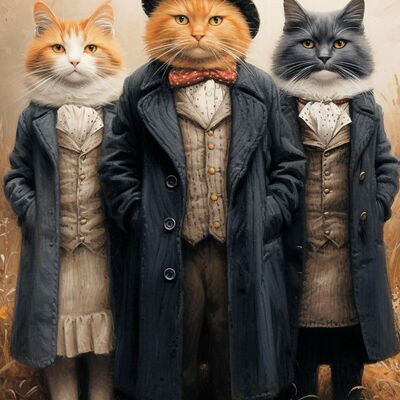 Victorian cats 1 cross stitch pattern