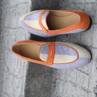 Handmade Classic blue and white Men Dress Shoes - Thumbnail 1