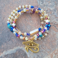 EYE OF HORUS GOLD👁✨️ CRYSTAL & GEMSTONE HANDMADE WAIST BEADS By Nubian Collection Artwear 👑 - Thumbnail 2