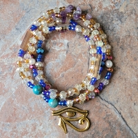 EYE OF HORUS GOLD👁✨️ CRYSTAL & GEMSTONE HANDMADE WAIST BEADS By Nubian Collection Artwear 👑 - Thumbnail 3