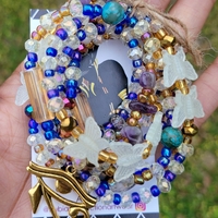 EYE OF HORUS GOLD👁✨️ CRYSTAL & GEMSTONE HANDMADE WAIST BEADS By Nubian Collection Artwear 👑 - Thumbnail 4