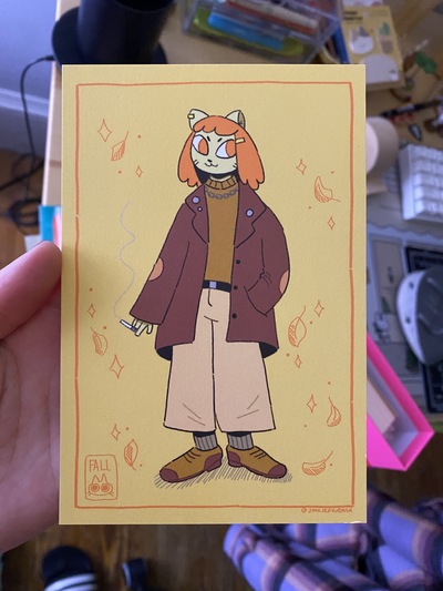 Fall Girly Postcard