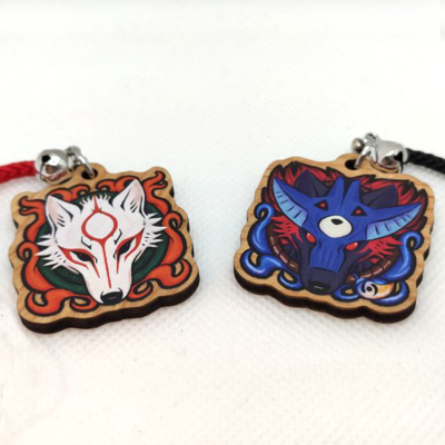 Okami - wooden charms