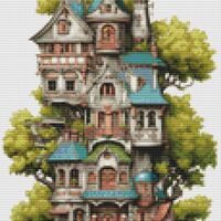 Treehouse Cross Stitch Pattern - Thumbnail 1