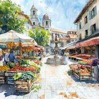 Town Market Cross Stitch Pattern - Thumbnail 2