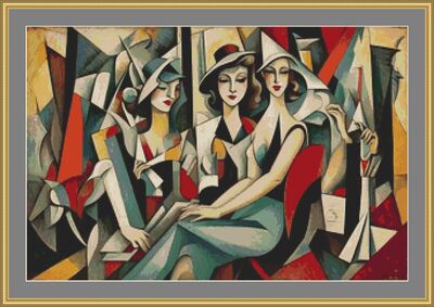 Three Women Cross Stitch Pattern