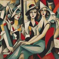 Three Women Cross Stitch Pattern - Thumbnail 1