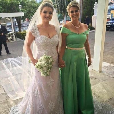 Simple green mother of the bride/groom dresses formal gown
