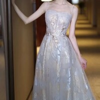 Elegant Tulle and Lace Beaded Goddess Evening Dress - Thumbnail 3