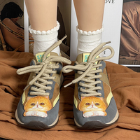 Retro Kitten Detail Running Shoes Sneakers For Woman - Thumbnail 1