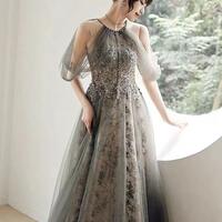 Luxury Hanging Neck Temperament Famous Party Dresses - Thumbnail 1