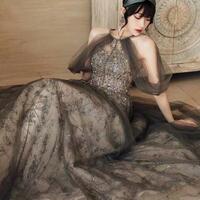 Luxury Hanging Neck Temperament Famous Party Dresses - Thumbnail 2