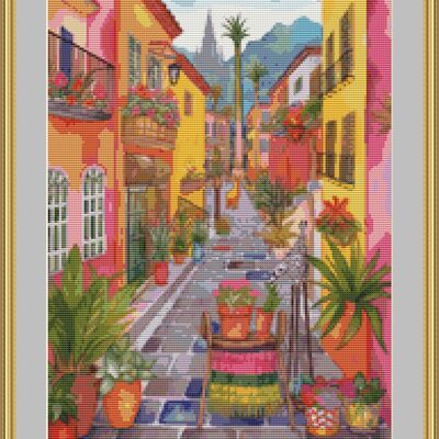 Street cross stitch pattern