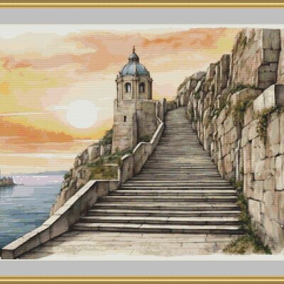 Stairs cross stitch pattern