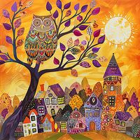 Spring Owl Cross Stitch Pattern - Thumbnail 2