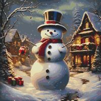 Snowman 3 Cross Stitch Pattern - Thumbnail 1