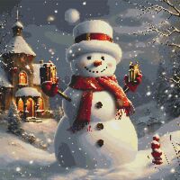 Snowman 2 Cross Stitch Pattern - Thumbnail 1