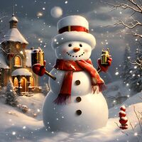 Snowman 2 Cross Stitch Pattern - Thumbnail 2