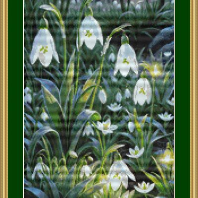 Snowdrops cross stitch pattern
