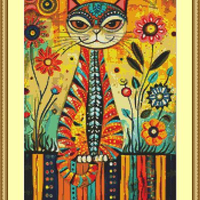 Smiling cat cross stitch pattern - Thumbnail 4