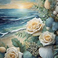 Shells And Roses Cross Stitch Pattern - Thumbnail 2