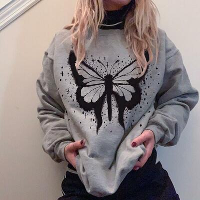 Butterfly Print Sweatshirt