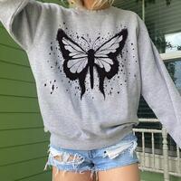 Butterfly Print Sweatshirt - Thumbnail 1