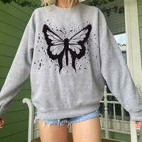 Butterfly Print Sweatshirt - Thumbnail 2