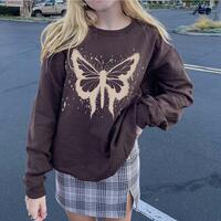 Butterfly Print Sweatshirt - Thumbnail 4