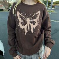 Butterfly Print Sweatshirt - Thumbnail 5
