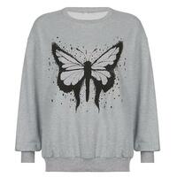 Butterfly Print Sweatshirt - Thumbnail 3