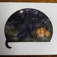 Spooky Cat Sticker - Thumbnail 1