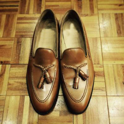Brown leather tassels design dress shoes handmade edition - Thumbnail 1