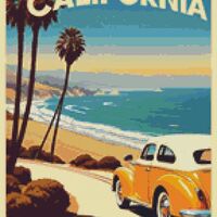 Retro Poster Cross Stitch Pattern - Thumbnail 1