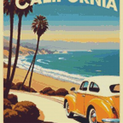 Retro poster cross stitch pattern