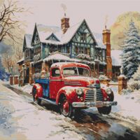 Red Truck Cross Stitch Pattern - Thumbnail 1