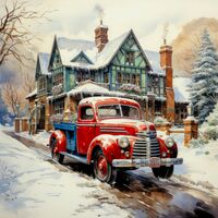 Red Truck Cross Stitch Pattern - Thumbnail 2