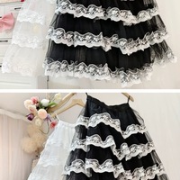 BLACK Layered Tulle Skirt Tulle Lace Holiday Skirt Outfit Custom Plus Size - Thumbnail 1