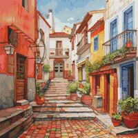 Quiet Street Cross Stitch Pattern - Thumbnail 1