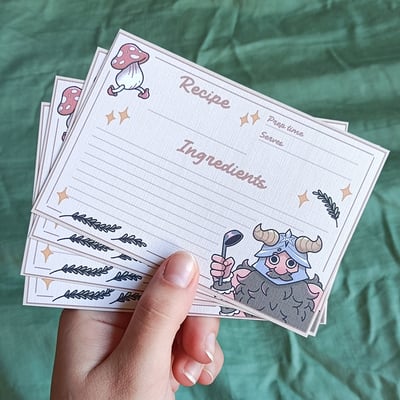 Dungeon meshi recipe cards