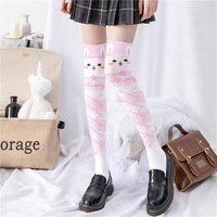 Printed stockings thin cute anime over-the-knee long white velvet socks - Thumbnail 1