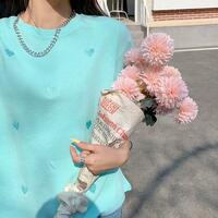 Love Heart Embroidery Tee - Thumbnail 1