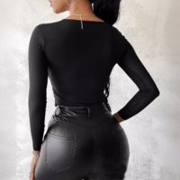 Elegant Temperament V-Neck Long Sleeves Shirt - Thumbnail 3