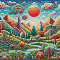 Pyramids Cross Stitch Pattern - Thumbnail 1