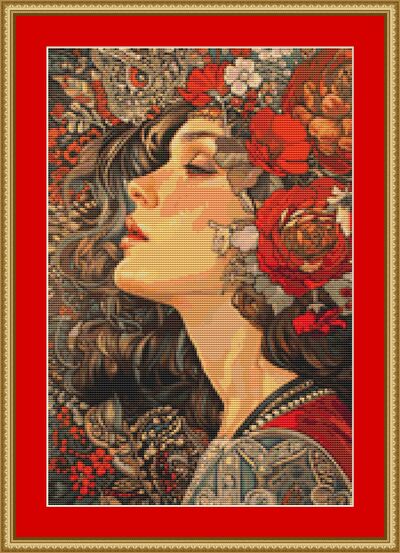 Portrait Of A Woman Cross Stitch Pattern