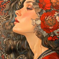 Portrait Of A Woman Cross Stitch Pattern - Thumbnail 2