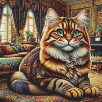 Pet Cat Cross Stitch Pattern - Thumbnail 1