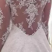 Satin A-line Wedding Dresses Appliqued Lace With Long Sleeves Illusion Back Bridal Gowns Modest Vestido De Novia - Thumbnail 1